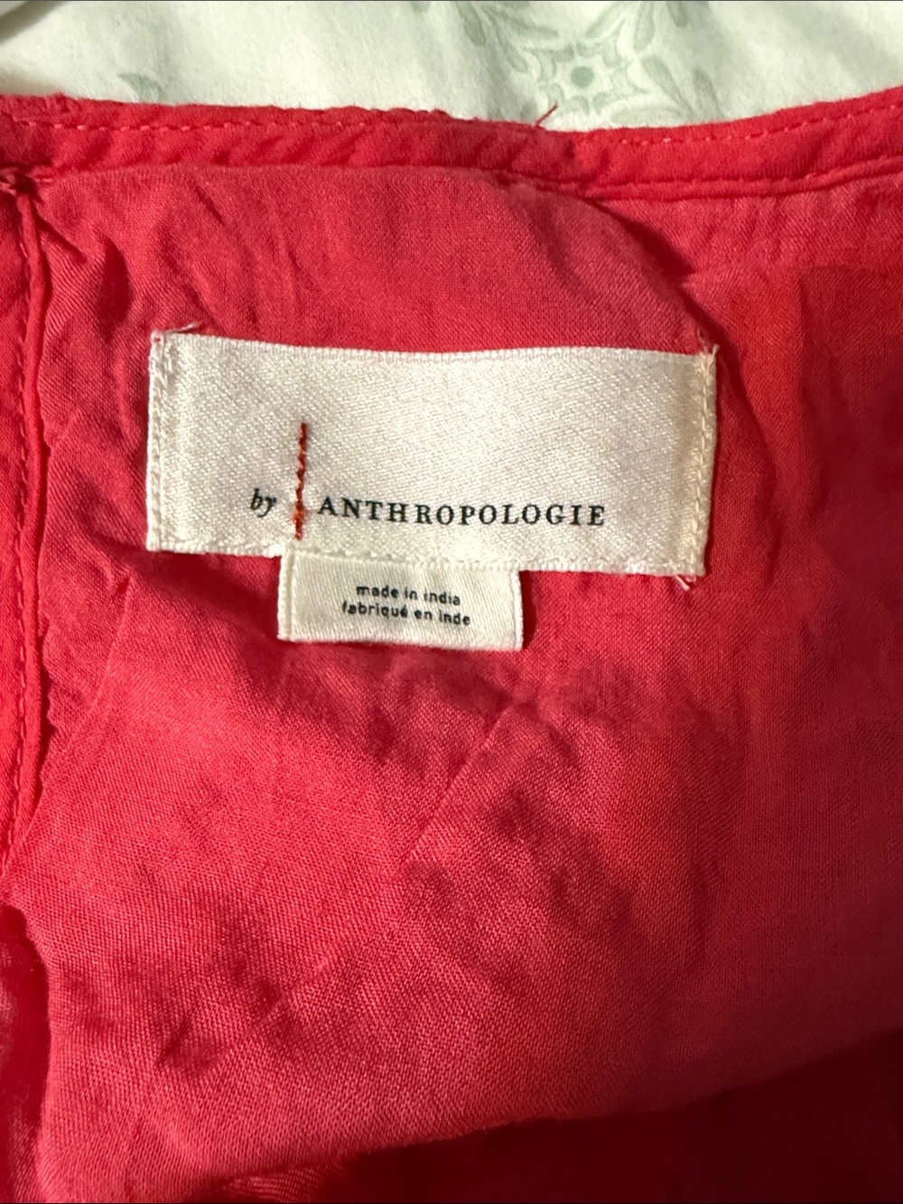 Anthropologie Coral-Pink Lightweight dress 
Eyelet - beading detail. - Picture 4 of 4